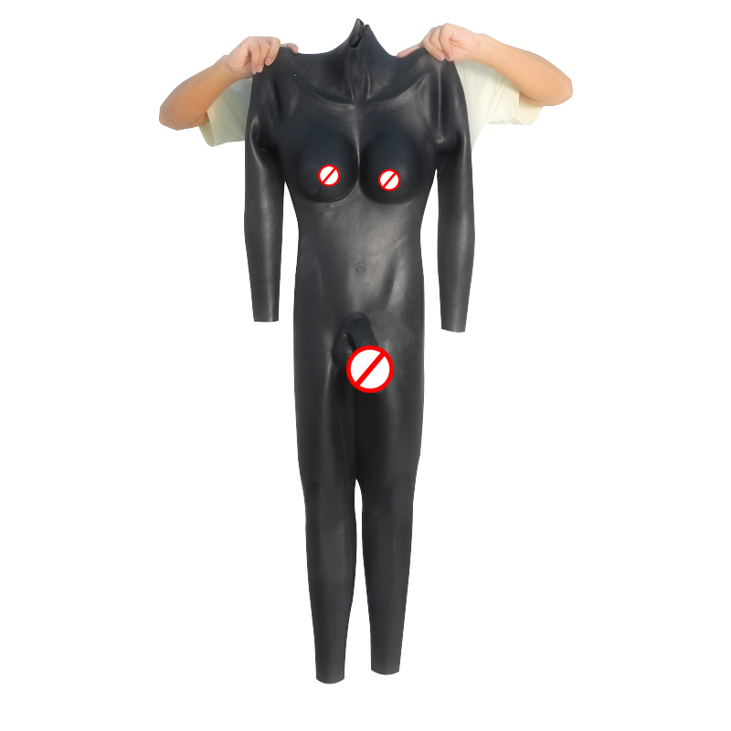body mit penishülle Body aus Latex mit Penis-Hodenhülle, langen Ärmeln und RV - Hautengshop -  All your Fetish Needs main image 0