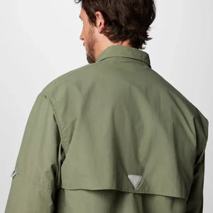 เสื้อเชิ้ตตกปลาแบบติดกระดุมลายปลาแบบตะวันตก พร้อมลายหางปลา แบบสั่งทำพิเศษ ระบายอากาศได้ดี ป้องกันแสงแดด UPF50  บางเบา ตลกขบขัน เหมาะสำหรับการแข่งขัน - Product Image 5