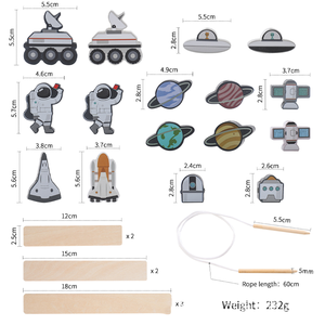 赤ちゃんパズル早期教育実践的な脳トレ木製玩具多機能宇宙飛行士スタースタッキングブロック玩具 - Product Image 5