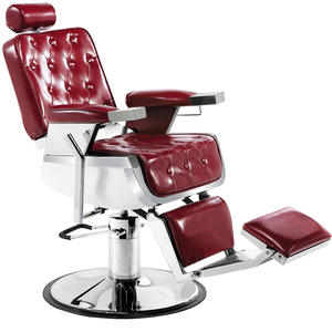 Sillón de <span class=keywords><strong>Barber</strong></span>ía Retro, Reclinable, Hidráulico, Resistente, de Cuero PU Antiguo para Hombre - Product Image 6
