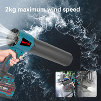 Souffleur Électrique Turbo Sans Balais 300 000 tr/min Ventilateur Jet 400 m/s, Souffleur de Feuilles Portatif, Sécheur de Voiture et Dépoussiéreur pour Batterie 21V 18V