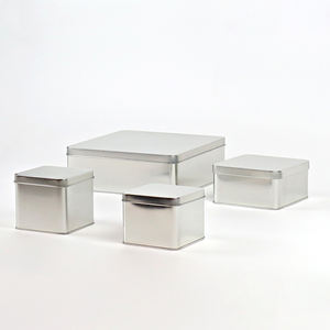 Металлическая банка-коробка Tinsmaker с крышкой для печенья, шоколада, конфет, чая, подарков, с индивидуальной печатью, квадратная/прямоугольная - Product Image 5