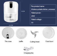 Outils pour fruits et légumes, hachoir électrique pour ail et oignon, mini hachoir à légumes USB pour la cuisine, 350 ml