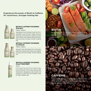 Nhãn Hiệu Riêng Hữu Cơ Biotin Caffeine Tăng Trưởng Tóc Dầu Gội Đầu Và Điều Hòa Thiết Lập Thảo Dược Tự Nhiên Dày Chống Rụng Tóc Dầu Gội Đầu