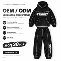 Ensemble survêtement homme réfléchissant en coton lavé avec logo personnalisé, pantalon de survêtement ample et sweat à capuche