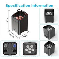 Entrepôt européen 6*18W Projecteurs sans fil RGBWA+UV alimentés par batterie Projecteur rechargeable pour KTV et fête de mariage DJ Scène