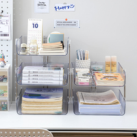 Organizador de Escritorio Multifuncional Transparente de Plástico, Organizador de Papel A4, Porta Archivos para el Hogar, Oficina, Escritorio, Escuela