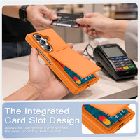 Casing HP Model Dompet Populer untuk Samsung Z Fold 8 Ultra 8 6 7 Flip dengan Slot Kartu, Perlindungan Engsel Penuh, dan Penyangga