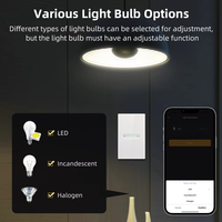 Interruptor de Pared Inteligente SLS US con Panel de Vidrio para PC, Luz Indicadora Deslizante, Compatible con Alexa y Google Home, 16A Máx. Corriente