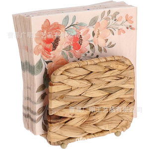 Straw Woven Napkin Holder Square Eco-Friendly Country Style <b>Wedding</b> Tabletop Decor - Product Image 5