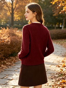 Cárdigan de Punto Moderno para Mujer, Manga Larga, Cuello Redondo, Botones, Ropa Exterior Informal, Suéter para Otoño e Invierno, Atuendos Diarios de Oficina - Product Image 3