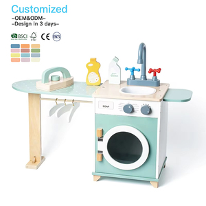 EDULAND Early OEM/ODM CPC Educational Playhouse Eco-Friendly Wooden Manufacturer Simulation <strong>Washing</strong> Machine Toy Role-Playing - Product Image 3