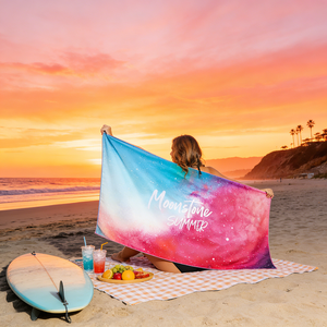 Toallas de Playa Personalizadas de Microfibra, Tejidas por Sublimación, Color Rosa Suave para Mujer, para la Playa - Product Image 5