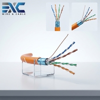Câble Ethernet EXC FTP Cat5e 24AWG en cuivre nu, pour intérieur/extérieur, en vrac, pour maison, bureau, caméra IP CCTV, vente en gros, directement de l'usine