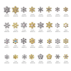 Aksesori kerajinan logam DIY 3D, hiasan Zircon seni kuku kepingan salju kristal - Product Image 1