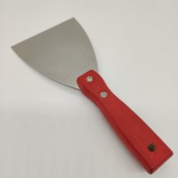 Grattoir en acier au carbone de conception spéciale outil de peintre industriel lame en acier inoxydable rouge Construction flexible manche en bois en plastique