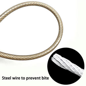 Tali anjing dapat ditarik 16 kaki untuk anak anjing anjing kecil sedang hingga 50kg dengan 80CM tali kawat hewan peliharaan baja tahan karat tali abu-abu <span class=keywords><strong>Re</strong></span>, biru oranye - Product Image 2