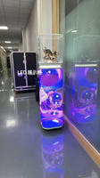 Luxuriöse Aluminium-Glas-Vollfarb-LED-3D-Thekenvitrine mit hoher Helligkeit für Mobiltelefone, Schmuck, Zigaretten und Uhren