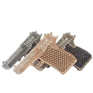 ALL PASS DROP SHIP 2021 diamond clutch rhinestone bag wedding party evening crystal purses handbag bling gun shape purse