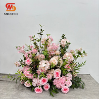 Nouvelle Conception Lisse de Chemin de Table en Fleurs Artificielles – Rangée de Roses Roses pour Décoration de Mariage, Centre de Table et Allée
