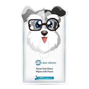 Hypoallergene Umweltfreundliche Haustier-Handschuhe & Feuchttücher mit Schaum, Spülfrei für Hunde & Katzen, Einweg mit Anpassbarem Logo - Product Image 4