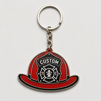 Porte-clés personnalisés en gros de haute qualité pour pompiers : casque, hydrant, design souvenirs de la lutte contre l'incendie, porte-clés pour le personnel des services incendie