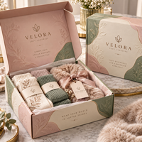 Boîte cadeau de luxe personnalisée avec design botanique pour chaussettes, vêtements, accessoires, emballage haut de gamme, fournisseur OEM