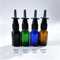 Flacon pulvérisateur nasal en verre vide de 5 ml, noir, ambre, bleu, vert, rechargeable, pour usage pharmaceutique - Vente en gros
