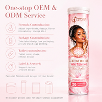 Comprimés effervescents blanchissants au glutathion OEM/ODM, saveur fraise, complément alimentaire éclaircissant et antioxydant pour la peau