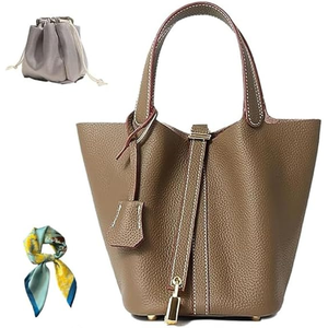 Sac cabas minimaliste pour femme, couleur unie, en microfibre, cuir synthétique, fermeture à fermoir, toutes saisons, usage quotidien - Product Image 3