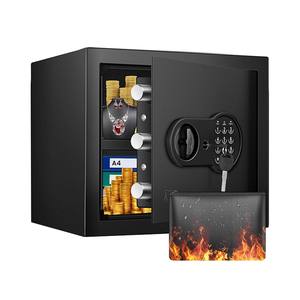 Security Electronic Steel Household Safe <b>Box</b> with Key <b>Lock</b> Fireproof Alarm System for Home Storage - Product Image 1