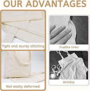 Sac fourre-tout à bandoulière en toile de coton naturel avec logo personnalisé écologique léger et réutilisable avec motif de lettres pour l'épicerie quotidienne et les aliments - Product Image 4