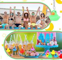 Mini-breloques en résine en forme de canards avec chapeaux, petites chaînes lumineuses, figurines d'animaux multicolores en vrac, pendentifs pour loisirs créatifs, cadeaux de fête, accessoires