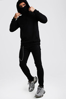 Sweater Hoodie Streetwear Grosir Warna Biru Langit dengan Penutup Wajah, Hoodie Pria Ringan Slim Fit