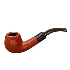 Factory Direct Sale Handmade Wood Traditional Smoking Tobacco Pipe With 9mm Filter
