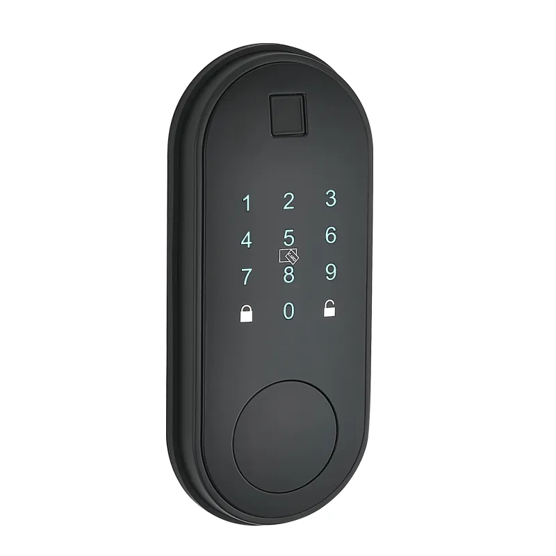 Wholesale Electric Self Locking Key in Knob Fingerprint Lock with Deadbolt