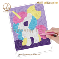 Kit de broderie pour enfants Montessori unisexe pour broderie point de croix aiguille crochet laine peinture licorne art fait