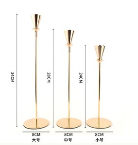 Simple Style Gold Metal Wedding Candle Holder with <strong>Brass</strong> Stick Elegant Home Decor Metal <strong>Lantern</strong> &amp; Candle Jar - Product Image 3