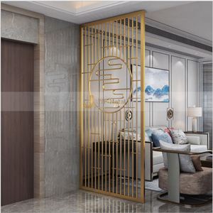 ANN026 Customized Multi-Functional Durable Modern Design Interior <b>Room</b> <b>Dividers</b> Stainless Steel 304 Gold Mirror Hairline Full - Product Image 4
