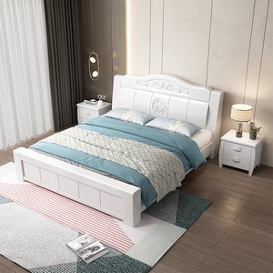 Lit double en bois de style chinois pour adultes, ensemble de meubles de chambre à coucher élégant, avec rangement, taille king, nouveau design, 2021 - Product Image 3