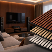 Panneaux acoustiques muraux, panneaux en bois à lattes absorbant le son, Akupanel, insonorisants et décoratifs pour salle, conférence, auditorium