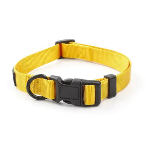 Quality Basic Nylon Dog Collar Designer Solid Adjustable Puppy Pet Fancy Collars With <b>ID</b> <b>Tag</b> Best - Product Image 5