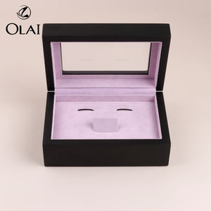 Custom Logo Rotatable <strong>Men</strong> Wedding Jewelry Display Black Tie Clip Studs Cufflink Gift <strong>Box</strong> Plastic Core Velvet Fashionable - Product Image 2