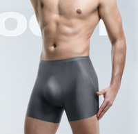 Caleçons Boxers Homme Estivaux Respirants en Soie Glacée, Imprimés 3D, Sans Coutures, Ultra-Fins