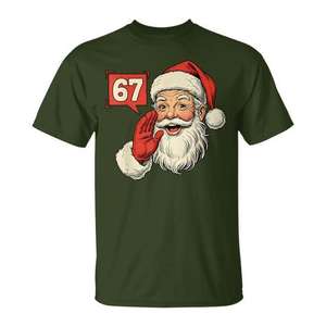 Camiseta con diseño de meme navideño de Six Seven Santa Gen Z Alpha 67 - Product Image 1