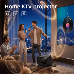 โปรเจคเตอร์อัจฉริยะ HT36 Pro ระบบแอนดรอยด์ ความละเอียด 1080P HD วิดีโอ 3 in 1 ไมค์คู่ คาราโอเกะ พกพาสะดวก สำหรับโฮมเธียเตอร์และงานปาร์ตี้กลางแจ้ง - Product Image 5