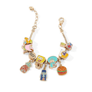 Cute Charming Cartoon Sea Anime Charm <b>Bracelet</b> <b>Fashionable</b> Oiled DIY <b>Beaded</b> Zinc Alloy Jewelry Accessory For Daily - Product Image 4