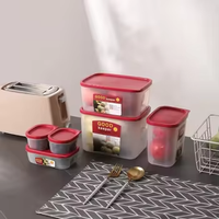 Ensemble de boîtes de conservation en plastique chaudes Boîte de rangement pour réfrigérateur de qualité alimentaire Boîte à bento pour fruits Récipient scellé de cuisine pour micro-ondes