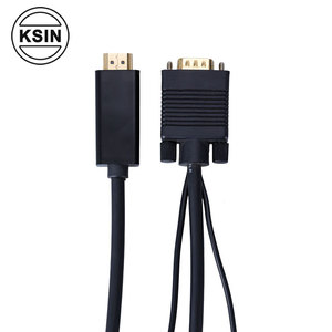 Ksin Tốc Độ Cao HDMI Để <span class=keywords><strong>VGA</strong></span> Adapter Cable Với 3.5Mm AV Cáp <span class=keywords><strong>USB</strong></span> Nam Để Nam HDMI Để <span class=keywords><strong>VGA</strong></span> Chuyển Đổi - Product Image 5