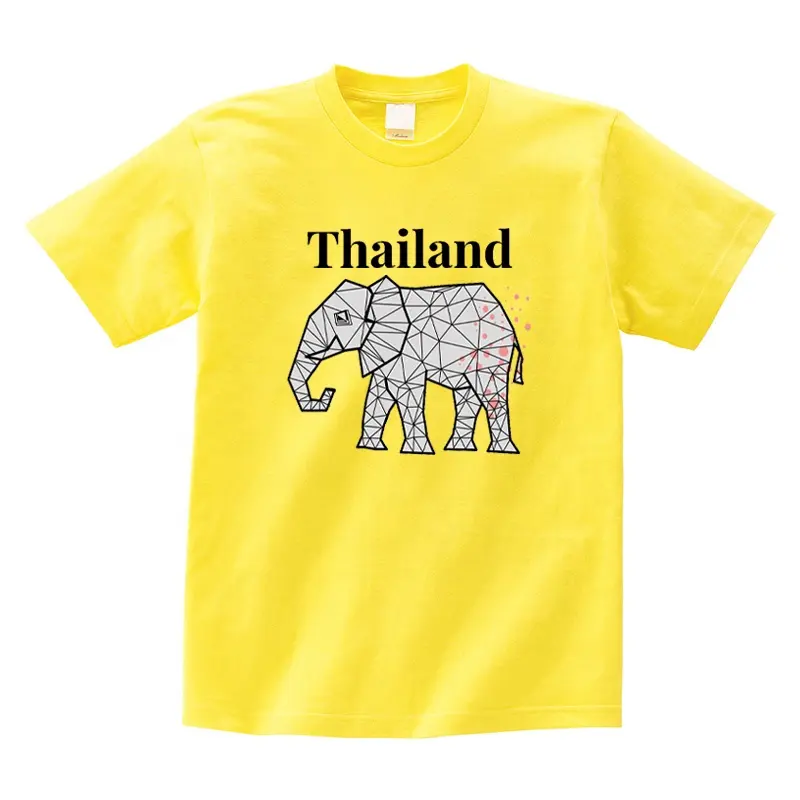 LUXI lucky color purple pink blue yellow red multi colors tshirts made in china fine printing thailand elephant graphic tshirts